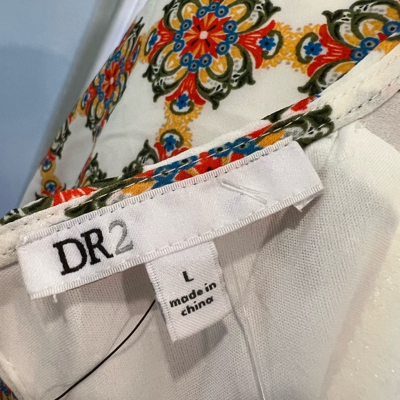 SOLD DR2 Large Beautiful Fall Color Pattern Dress, waist-Tie, Cold Shoulder NWT - Picture 10 of 13